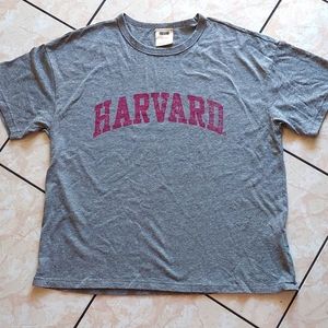HARVARD unixes gray short sleeve cropped top